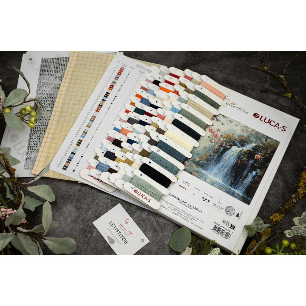 Cross Stitch Kit Luca-S GOLD - Crystalline Waterfall, B708