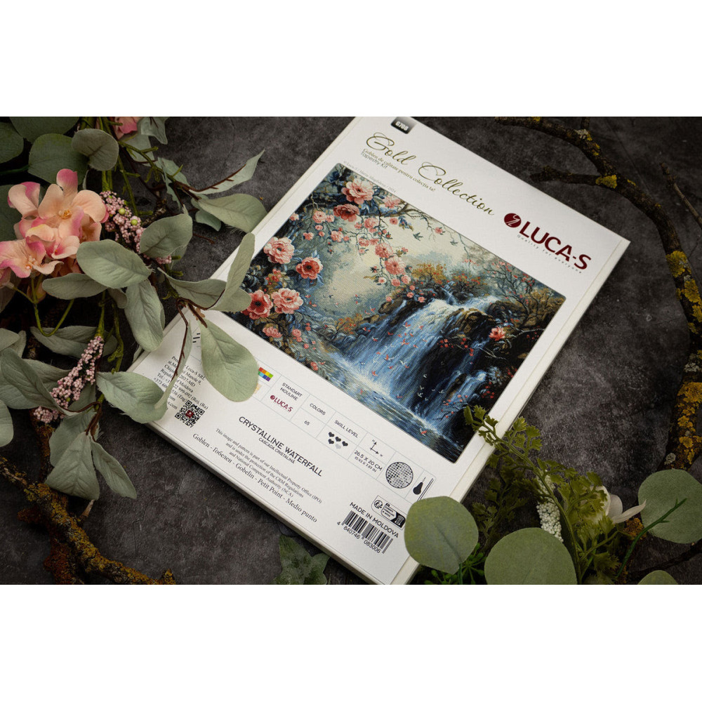Cross Stitch Kit Luca-S GOLD - Crystalline Waterfall, B708