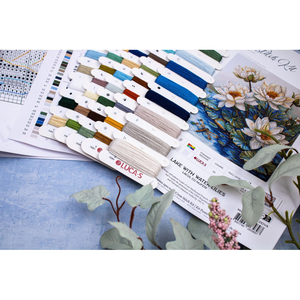 Cross Stitch Kit Luca-S - Lake With Water Lilies, B7039