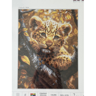 Cross Stitch Kit Luca-S GOLD - Leopard Cub at Sunrise, BU5068