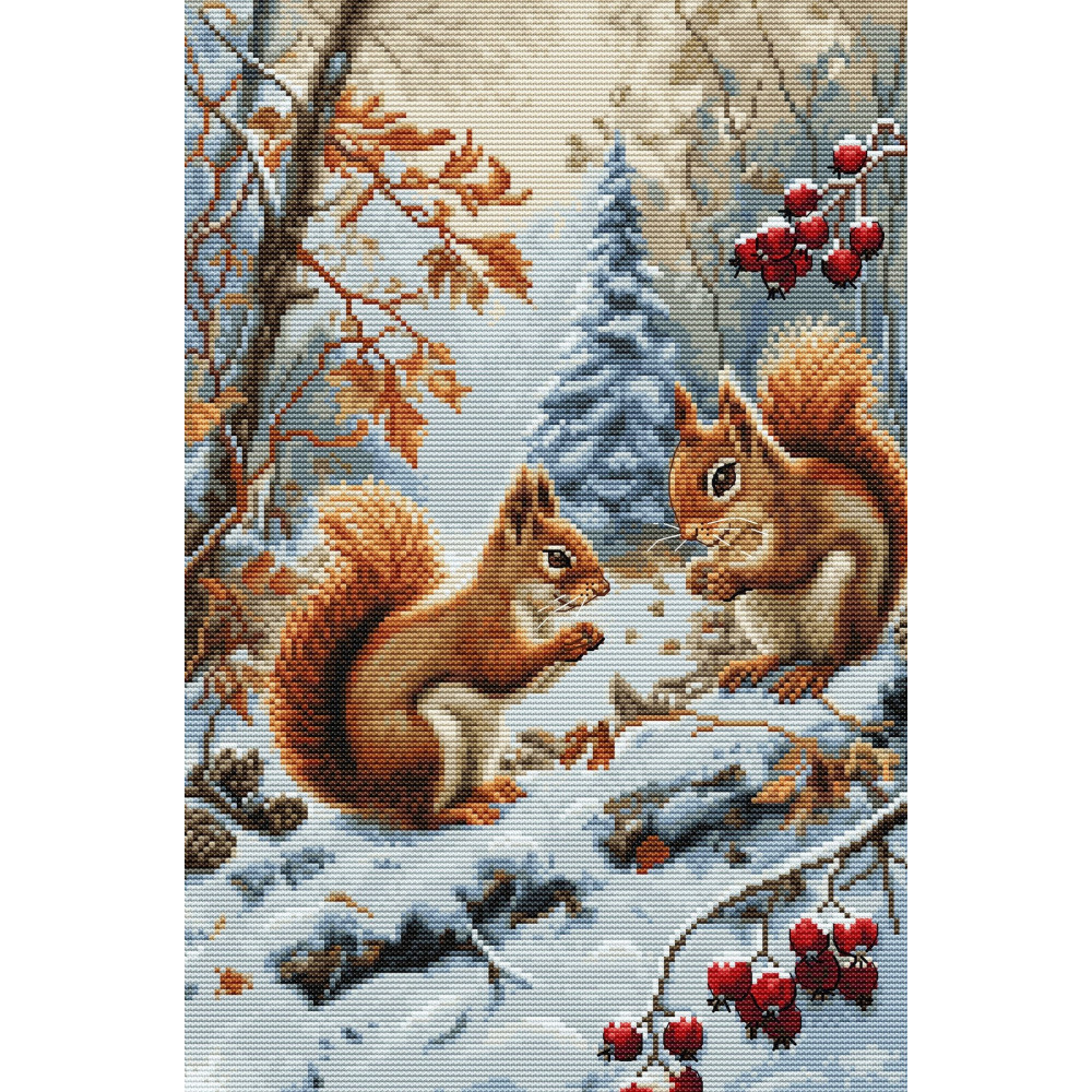 Cross Stitch Kit Luca-S - Joy of The Squirrels , BU5064