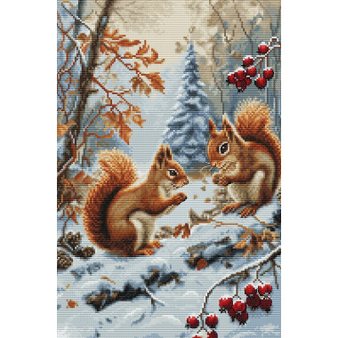 Cross Stitch Kit Luca-S - Joy of The Squirrels , BU5064
