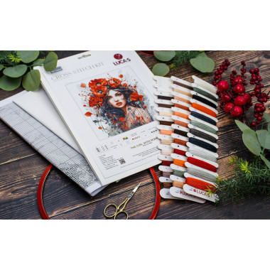 Cross Stitch Kit Luca-S - The Girl With Poppies , BU5063