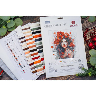 Cross Stitch Kit Luca-S - The Girl With Poppies , BU5063
