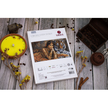 Cross Stitch Kit Luca-S Gold - The Indian Princess and The Royal Tiger, BU5060