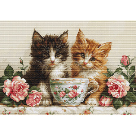 Cross Stitch Kit Luca-S GOLD - Morning of the Cats, BU5070