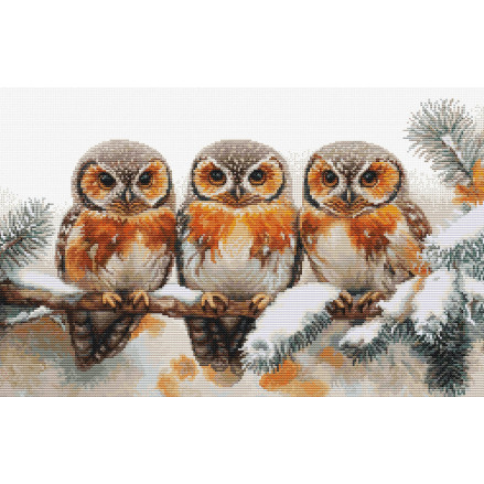 Cross Stitch Kit Luca-S - Owls in The Silence of Winter, BU5077
