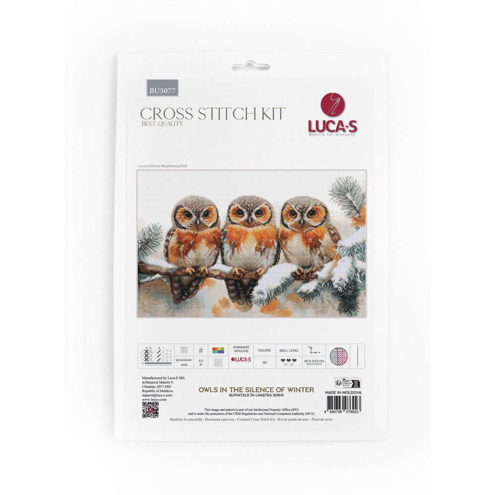 Cross Stitch Kit Luca-S - Owls in The Silence of Winter, BU5077