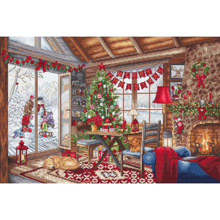 Cross-Stitch Kit Christmas Cabin, LETISTITCH L8105