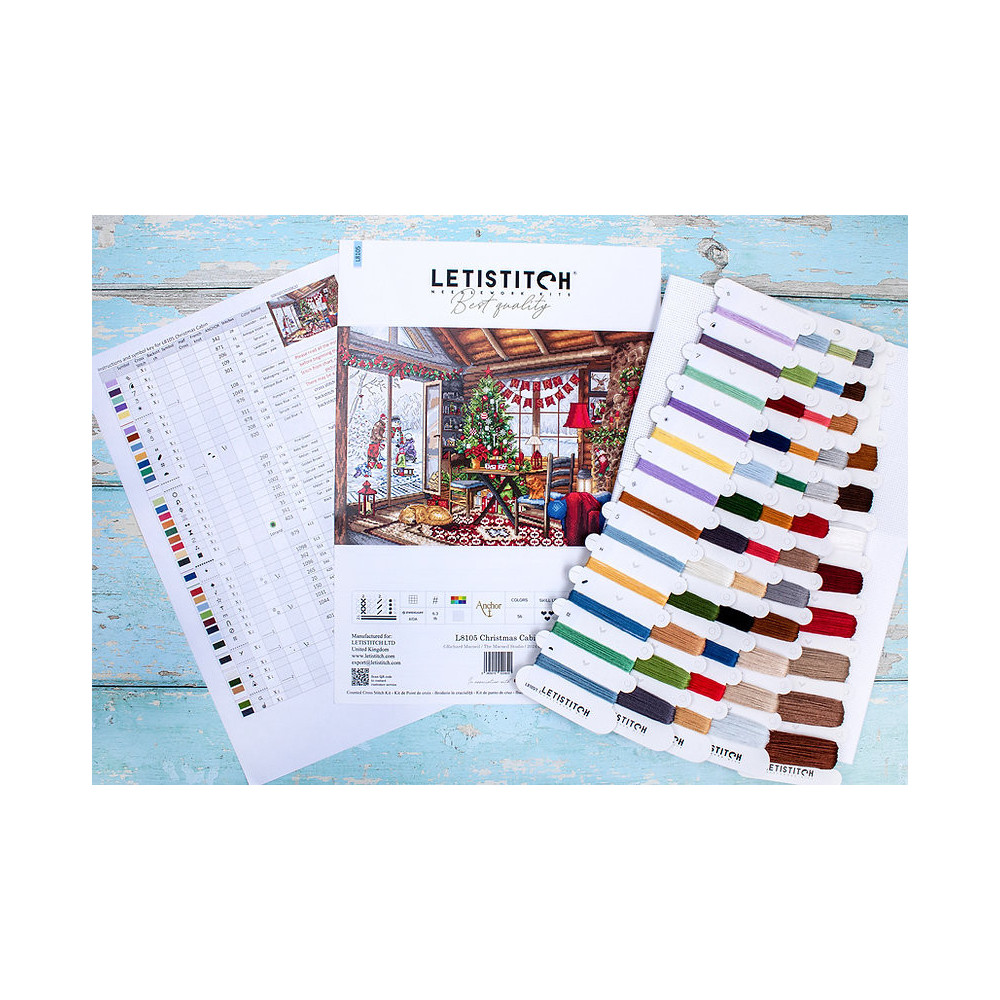 Cross-Stitch Kit Christmas Cabin, LETISTITCH L8105