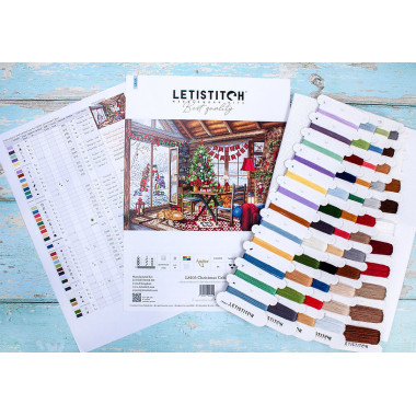 Cross-Stitch Kit Christmas Cabin, LETISTITCH L8105