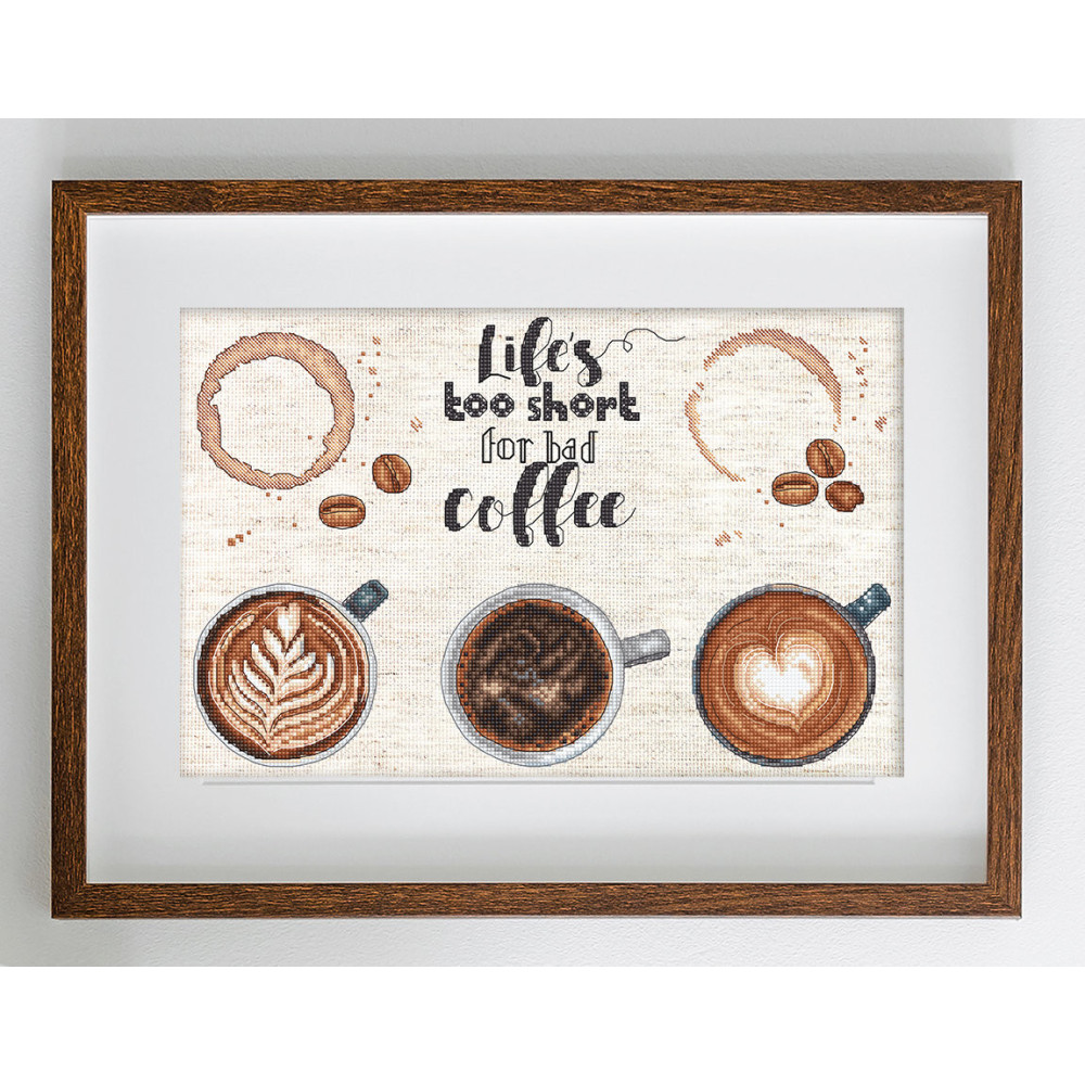 Cross Stitch Kit Letistitch Life’s too short for a bad coffee, L8097