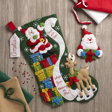 Bucilla ® Seasonal - Felt - Stocking Kits -  The List 86712