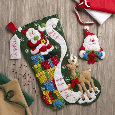 Bucilla ® Seasonal - Felt - Stocking Kits -  The List 86712