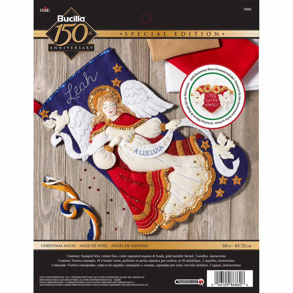Набор для фетровой аппликации Bucilla  - Stocking Kits - Christmas Angel - 86860