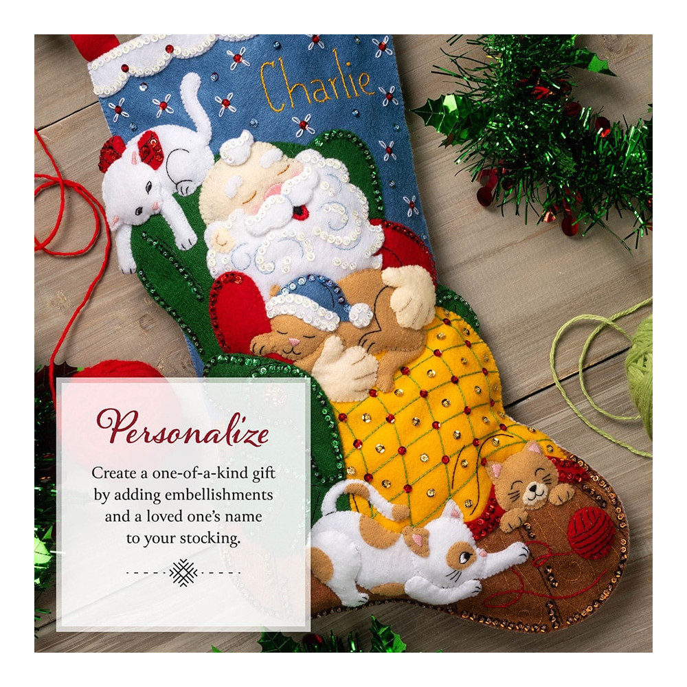 Bucilla ® Seasonal - Felt - Ornament Kits - The Purr-fect Nap - 89582E