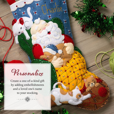 Bucilla ® Seasonal - Felt - Ornament Kits - The Purr-fect Nap - 89582E