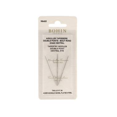 Bohin Tapestry Needles No. 24 – Double Point, Central Eye (98405)