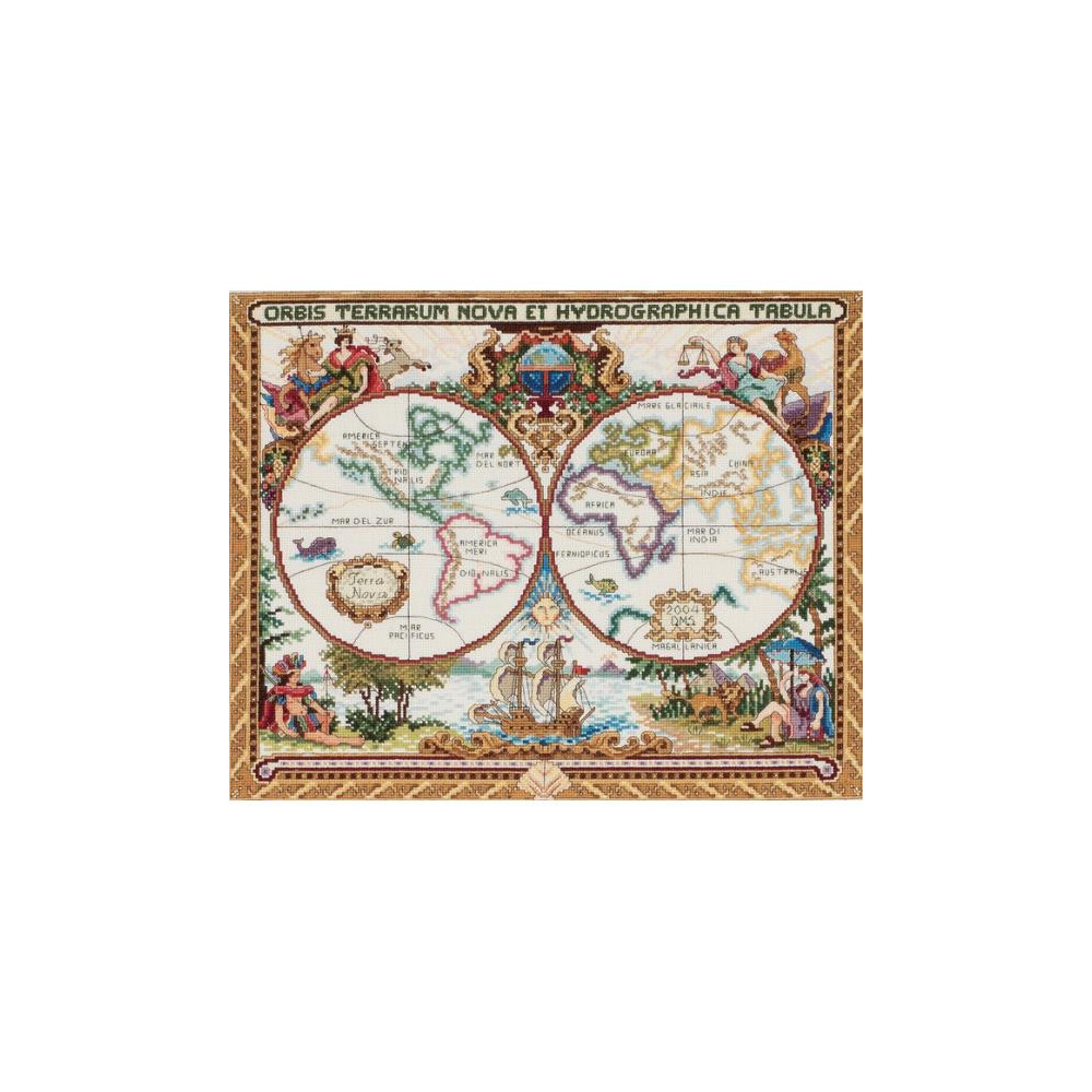 Olde World Map, набір для вишивания хрестиком, Janlynn 015-0223, стара мапа світу