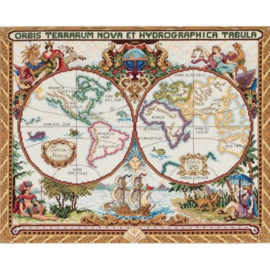 Olde World Map, набір для вишивания хрестиком, Janlynn 015-0223, стара мапа світу