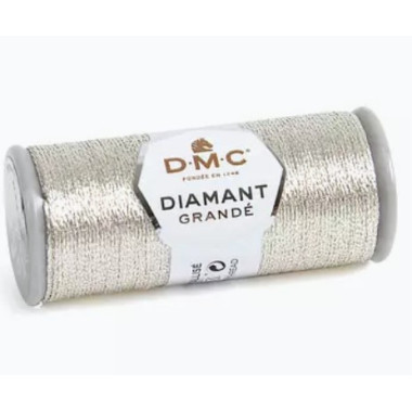 G168 нитка металік DMC Diamant Grande, світле срібло