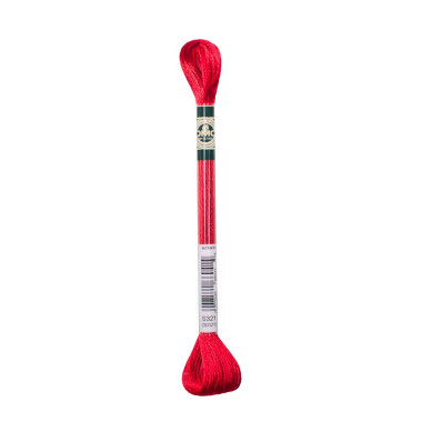 S321 DMC Satin Floss, Bright Red