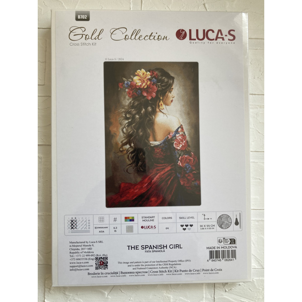 Cross Stitch Kit Luca-S GOLD - The Spanish Girl , B702