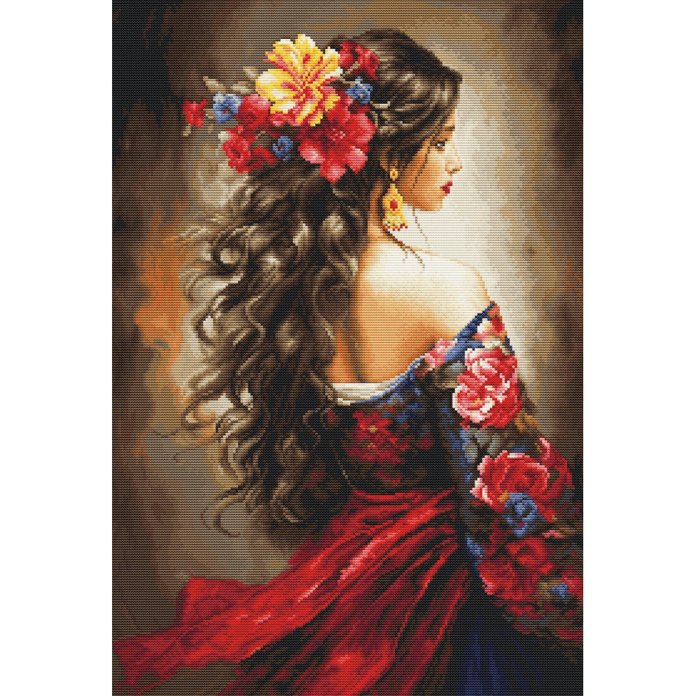 Cross Stitch Kit Luca-S GOLD - The Spanish Girl , B702
