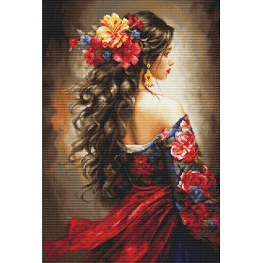 Cross Stitch Kit Luca-S GOLD - The Spanish Girl , B702