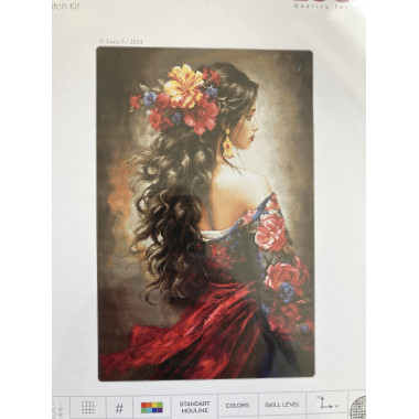 Cross Stitch Kit Luca-S GOLD - The Spanish Girl , B702