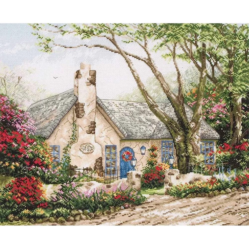 Anchor Maia Morning Glory Cottage Cross Stitch Kit 5678000-01080 Anchor Maia Morning Glory Cottage Cross Stitch Kit 5678000-01080