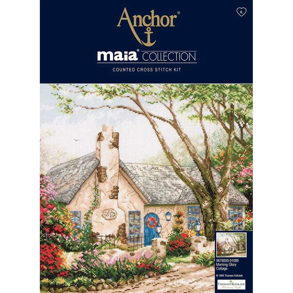 Набор для вышивания крестом Anchor Maia Morning Glory Cottage (Коттедж в цветах) 5678000-01080
