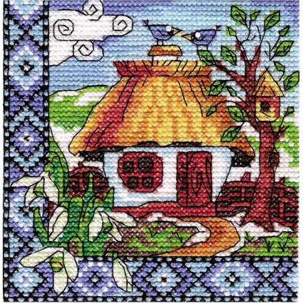 Cross Stitch Kit - Ukraine Hut Spring in Ukraine LADY  01271