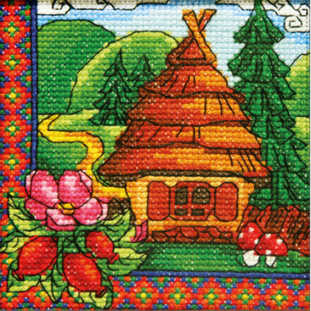 Cross Stitch Kit - Ukraine Hut Forests of Transcarpathia LADY  01273