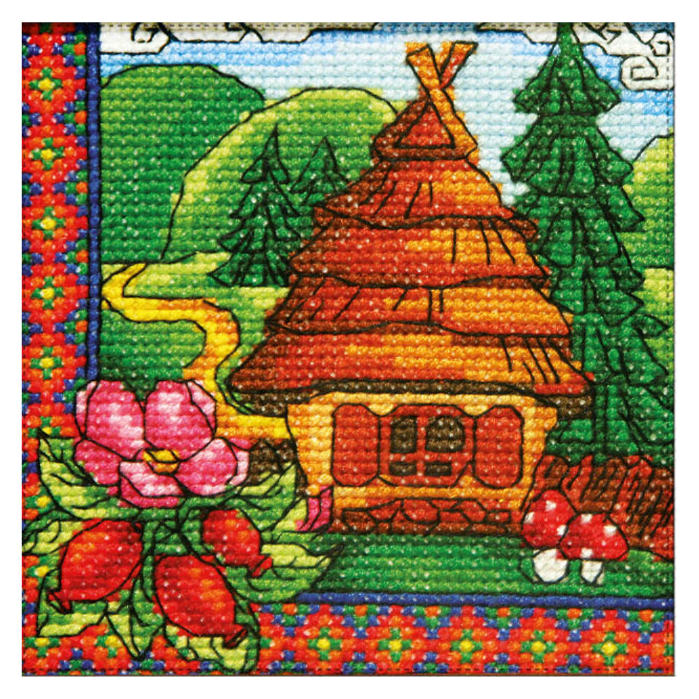 Cross Stitch Kit - Ukraine Hut Forests of Transcarpathia LADY  01273