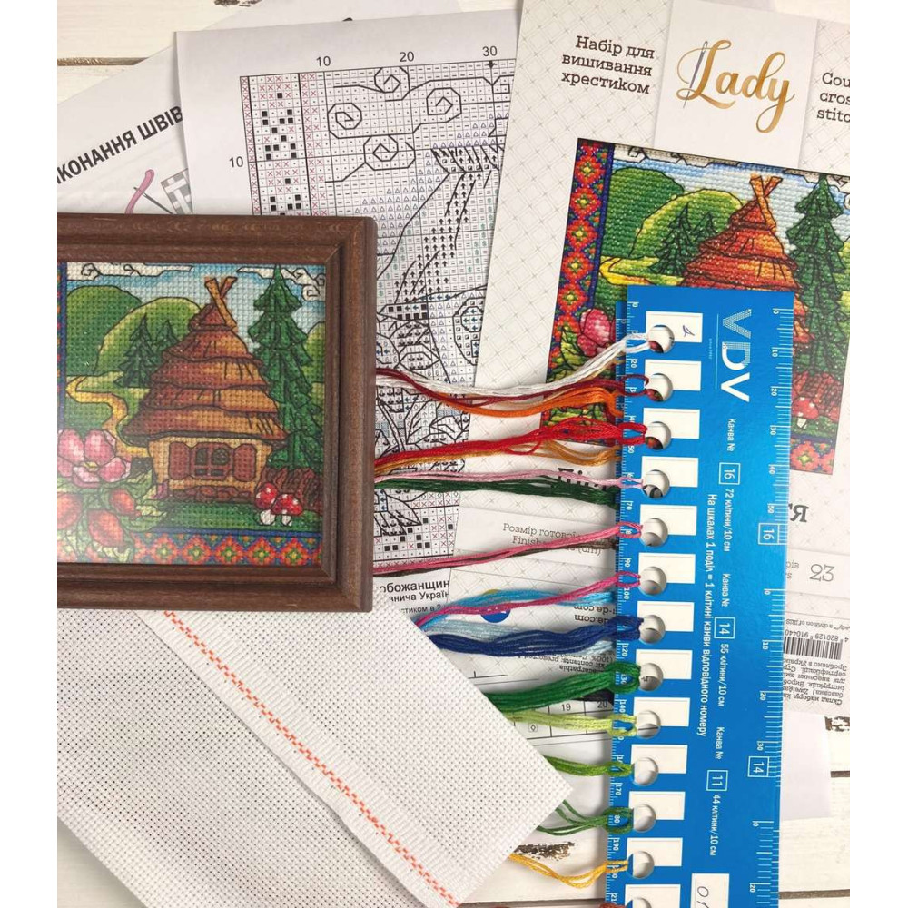 Cross Stitch Kit - Ukraine Hut Forests of Transcarpathia LADY  01273
