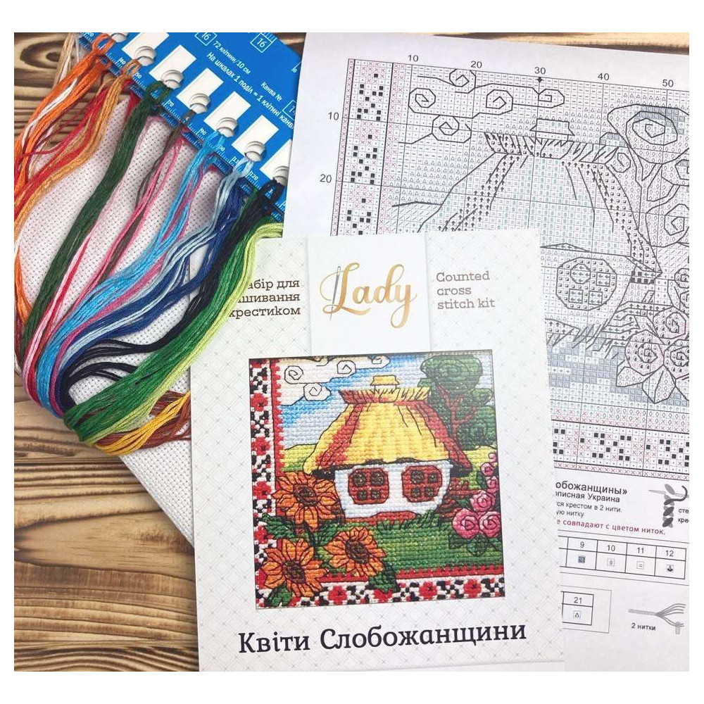 Cross Stitch Kit - Ukraine Hut Flowers of Sloboda LADY  01274