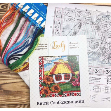Cross Stitch Kit - Ukraine Hut Flowers of Sloboda LADY  01274