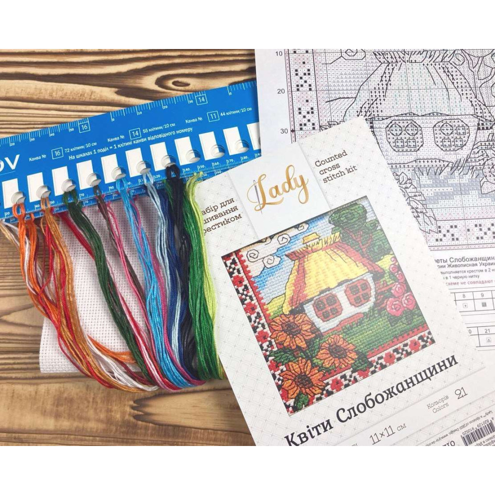 Cross Stitch Kit - Ukraine Hut Flowers of Sloboda LADY  01274
