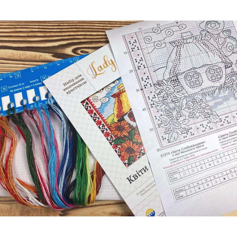 Cross Stitch Kit - Ukraine Hut Flowers of Sloboda LADY  01274