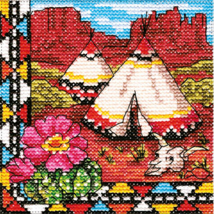 Cross Stitch Kit - Ukraine Hut North American Prairies LADY  01279