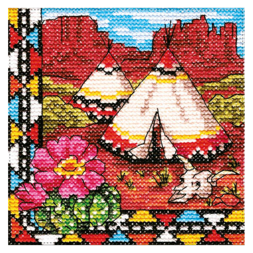 Cross Stitch Kit - Ukraine Hut North American Prairies LADY  01279