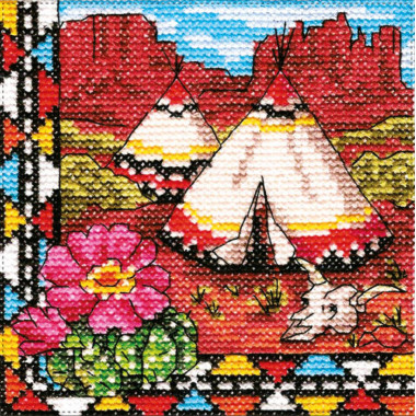 Cross Stitch Kit - Ukraine Hut North American Prairies LADY  01279