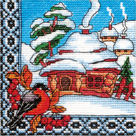 Cross Stitch Kit - Ukraine Hut Winter in Ukraine LADY  01295