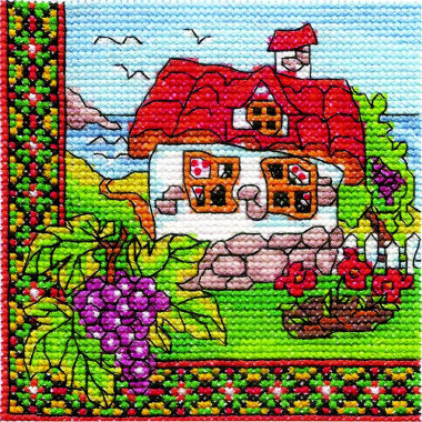 Cross Stitch Kit - Ukraine Hut Grapes of Bessarabia LADY  01296