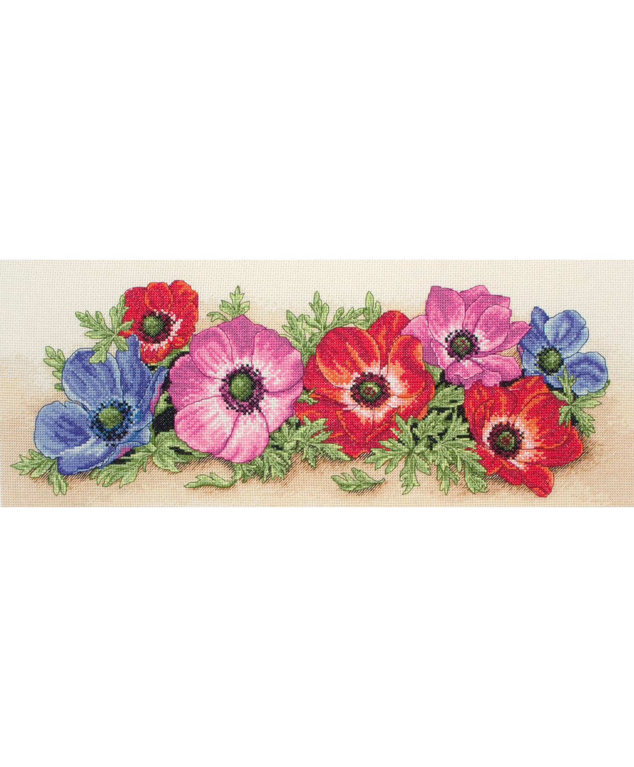 Cross stitch embroidery kit Spray Of Anemones Anchor PCE733