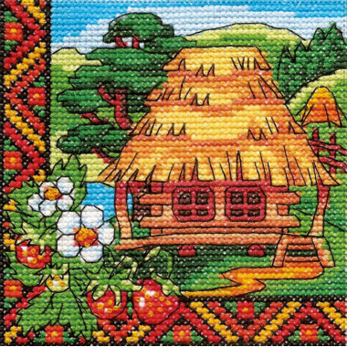 Cross Stitch Kit - Ukraine Hut Volhynia Strawberries LADY  01297