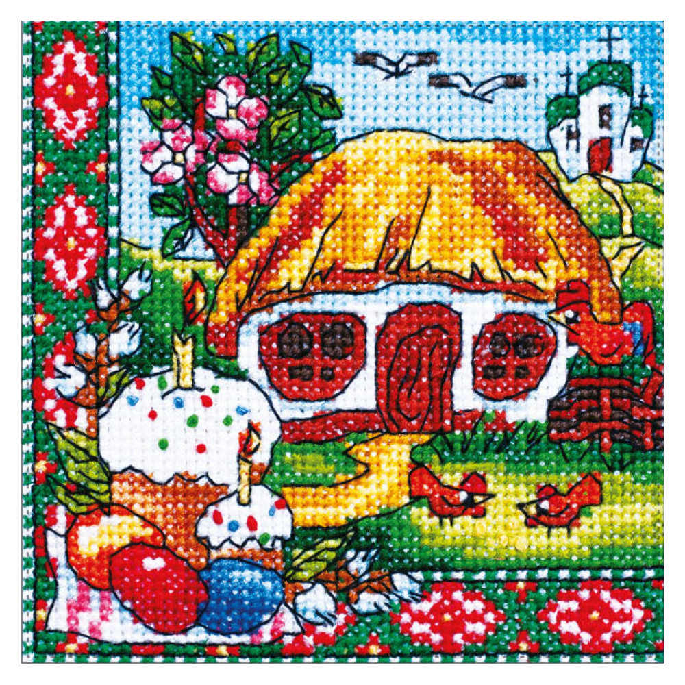 Cross Stitch Kit - Ukraine Hut Easter LADY  01303
