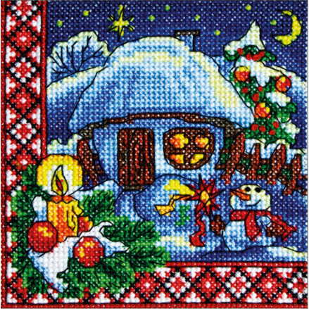 Cross Stitch Kit - Ukraine Hut Christmas Eve LADY  01304