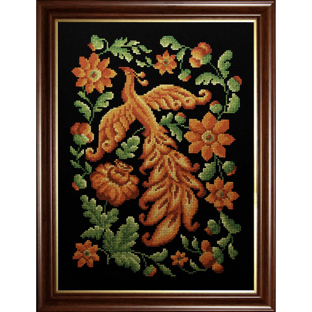 Cross Stitch Kit - Fire Bird on black LADY 01010